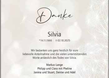 Anzeige von Silvia Lange 