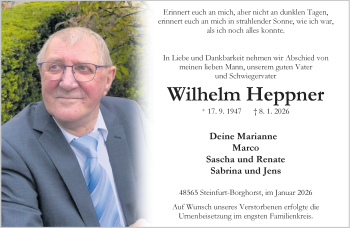 Anzeige von Wilhelm Heppner 