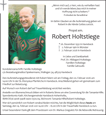 Anzeige von Robert Holtstiege 