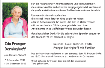 Anzeige von Ida Prenger Berninghoff 