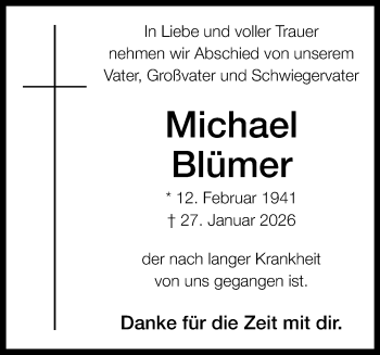 Anzeige von Michael Blümer 