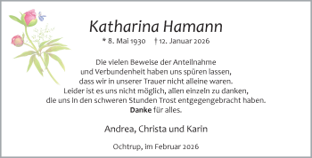 Anzeige von Katharina Hamann 