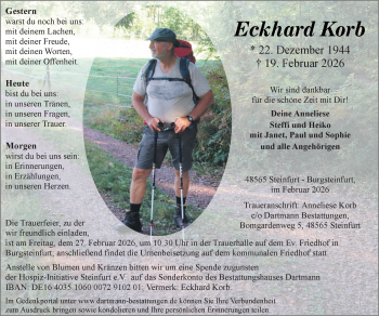 Anzeige von Eckhard Korb 