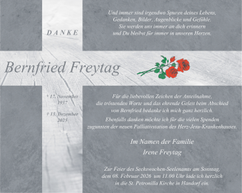 Anzeige von Bernfried Freytag 