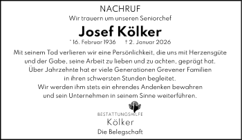 Anzeige von Josef Kölker 