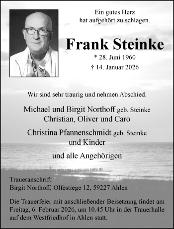 Anzeige von Frank Steinke 
