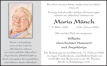 Anzeige von Maria Münch 